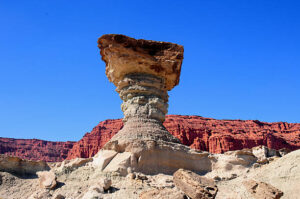 formation "the mushroom" valley of the moon, san juan, argentina